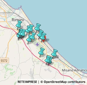 Mappa Via Novara, 47924 Rimini RN, Italia (3.37059)