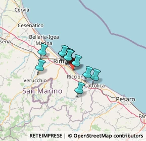 Mappa Via Novara, 47924 Rimini RN, Italia (7.46917)