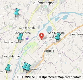 Mappa Via Corpolò Fossatone, 47822 Rimini RN, Italia (3.82)
