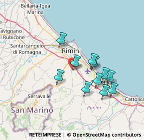 Mappa Via Dina Sassoli, 47924 Rimini RN, Italia (6.16727)