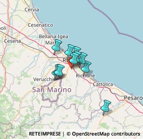 Mappa Via Dina Sassoli, 47924 Rimini RN, Italia (7.26364)