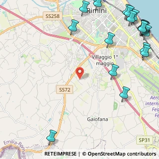 Mappa Via Sabanelle, 47923 Rimini RN, Italia (3.6655)