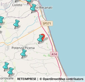 Mappa Via del Conero, 62018 Potenza Picena MC, Italia (7.13909)