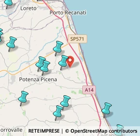 Mappa Via del Conero, 62018 Potenza Picena MC, Italia (6.56133)