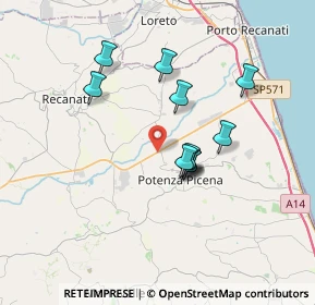 Mappa Via Strada Regina, 62018 Potenza Picena MC, Italia (2.94091)