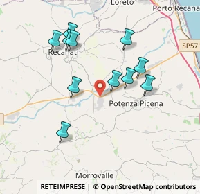 Mappa CAP, 62010 Montelupone MC, Italia (3.68273)