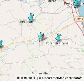 Mappa CAP, 62010 Montelupone MC, Italia (6.92364)