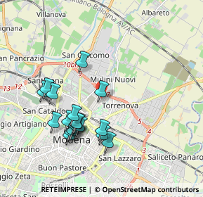 Mappa Via Pio Donati, 41122 Modena MO, Italia (1.85211)