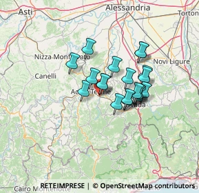 Mappa Via Villeto, 15010 Visone AL, Italia (9.6455)