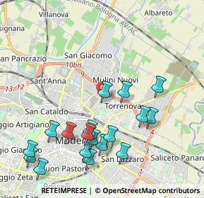 Mappa Via Donati Pio, 41122 Modena MO, Italia (2.30333)