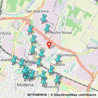 Mappa Via Donati Pio, 41122 Modena MO, Italia (1.311)