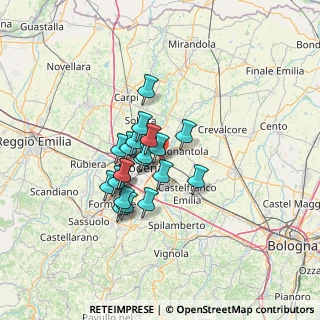 Mappa Strada Fossa Monda Nord, 41122 Modena MO, Italia (9.6255)