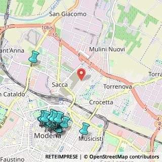 Mappa Via Achille Grandi, 41122 Modena MO, Italia (1.553)