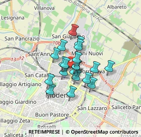 Mappa Via Rubes Triva, 41122 Modena MO, Italia (1.095)