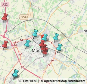 Mappa Via Rubes Triva, 41122 Modena MO, Italia (4.49667)