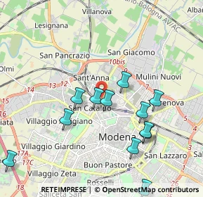 Mappa Via del Tirassegno, 41122 Modena MO, Italia (2.0875)