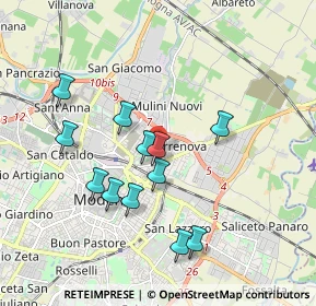 Mappa Via Carlo Pisacane, 41122 Modena MO, Italia (1.7475)