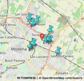 Mappa Via Repubblica di Montefiorino, 41122 Modena MO, Italia (1.29231)
