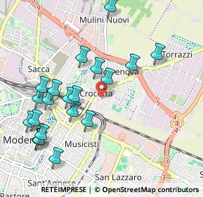 Mappa Via Mar Mediterraneo, 41125 Modena MO, Italia (1.086)