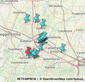 Mappa Via Baccarini, 41122 Modena MO, Italia (9.76188)