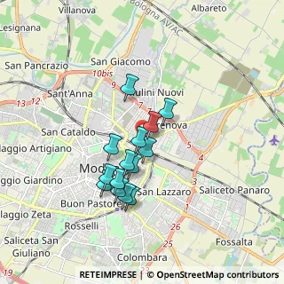 Mappa Via Lionelli Baccarini, 41122 Modena MO, Italia (1.39857)