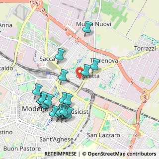 Mappa Via Lionelli Baccarini, 41122 Modena MO, Italia (1.0845)