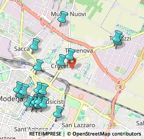 Mappa Via Mar Tirreno, 41122 Modena MO, Italia (1.3205)