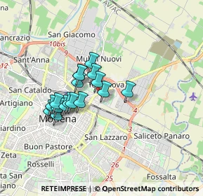 Mappa Via Mar Tirreno, 41122 Modena MO, Italia (1.38222)