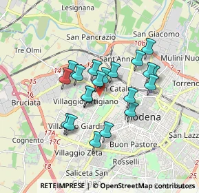 Mappa Via Alfonso Piazza, 41126 Modena MO, Italia (1.4005)