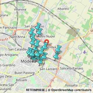 Mappa Via Fabio Filzi, 41122 Modena MO, Italia (1.536)