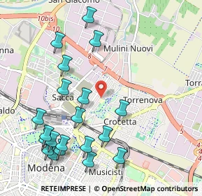 Mappa Via Giuseppe Toniolo, 41122 Modena MO, Italia (1.208)