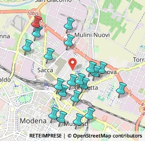 Mappa Via Giuseppe Toniolo, 41122 Modena MO, Italia (1.014)