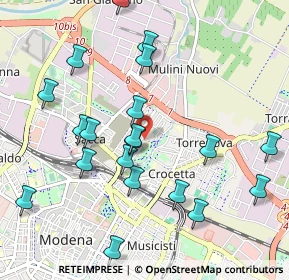 Mappa Via Giuseppe Toniolo, 41122 Modena MO, Italia (1.0965)
