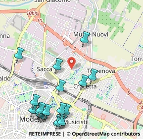 Mappa Via Giuseppe Toniolo, 41122 Modena MO, Italia (1.377)
