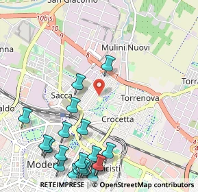 Mappa Via Giuseppe Toniolo, 41122 Modena MO, Italia (1.4325)
