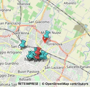 Mappa Via Giuseppe Toniolo, 41122 Modena MO, Italia (1.70105)