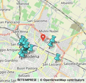 Mappa Via Giuseppe Toniolo, 41122 Modena MO, Italia (1.95267)