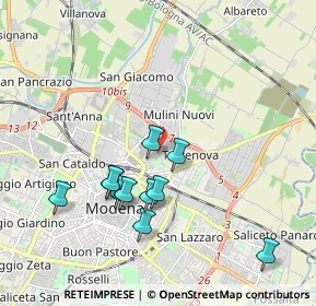 Mappa Via Giuseppe Toniolo, 41122 Modena MO, Italia (1.83091)