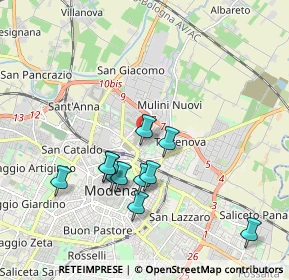 Mappa Viale Antonio Gramsci, 41122 Modena MO, Italia (1.78818)