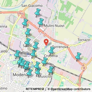 Mappa Via Ferruccio Teglio, 41122 Modena MO, Italia (1.2855)