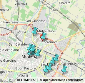 Mappa Via Ferruccio Teglio, 41122 Modena MO, Italia (1.97615)