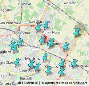 Mappa Via Bruno Buozzi, 41122 Modena MO, Italia (2.2625)