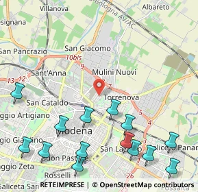 Mappa Via Bruno Buozzi, 41122 Modena MO, Italia (2.88286)