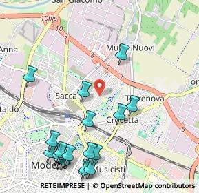 Mappa Via Bruno Buozzi, 41122 Modena MO, Italia (1.351)