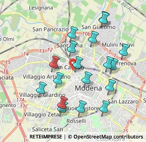 Mappa Viale Gaetano Storchi, 41124 Modena MO, Italia (1.91611)