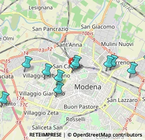 Mappa Viale Gaetano Storchi, 41124 Modena MO, Italia (2.07545)