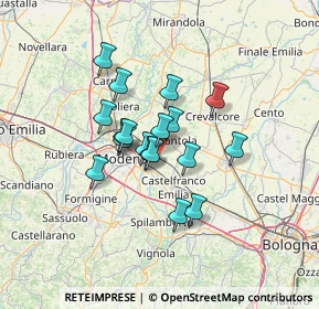 Mappa Via Imperiale Ovest, 41013 Castelfranco Emilia MO, Italia (9.74056)