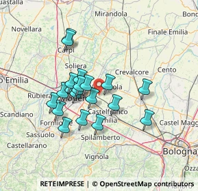 Mappa Via Imperiale Ovest, 41013 Castelfranco Emilia MO, Italia (11.3735)