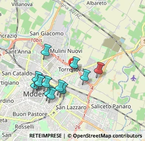 Mappa Via Monviso, 41122 Modena MO, Italia (1.75538)