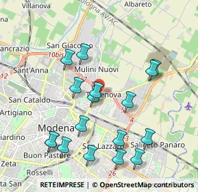 Mappa Via Cimone, 41122 Modena MO, Italia (2.09353)